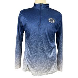 Colosseum Penn State Nittany Lion 1/4 Zip Long Sleeve Pullover Shirt Mens Size M